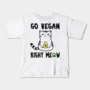 Go Vegan Right Meow Kids T-Shirt